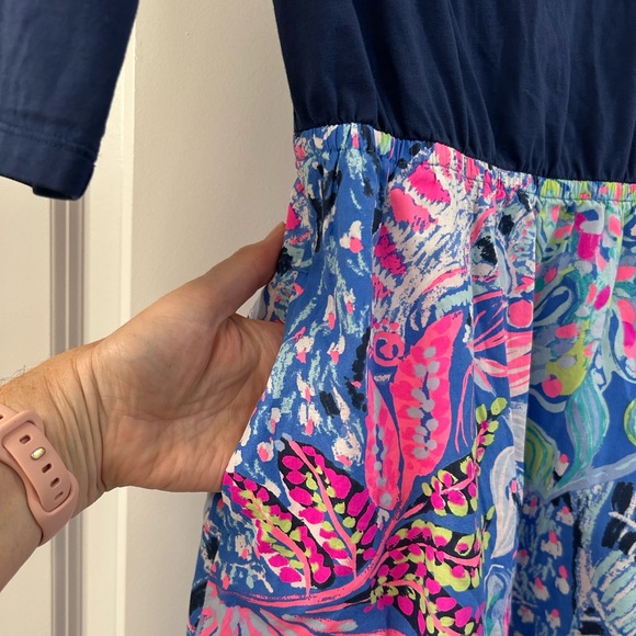 Lilly Pulitzer Multi-Color Dress with side pockets. Size 12-14 - Picture 3 of 7